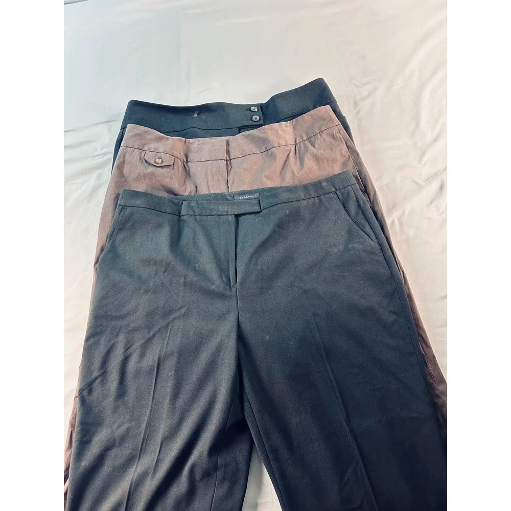Jones New‎ York Collection Lot of 3 Stretch Dress Pants Black Brown Size 14